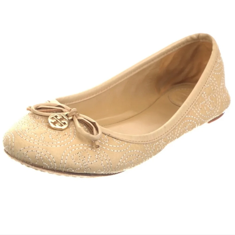 🌸tory Burch Chelsea Gold‎ Ballet Flats 8.5